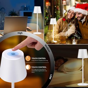 Lámpara de Mesa LED Inalámbrica Moderna, Recargable, con Atenuación Táctil, Portátil, con Carcasa de Metal de Hierro, para Lectura y Decoración del Hogar - Product Image 2