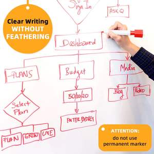 Décalcomanie murale autocollante effaçable à sec pour tableau blanc, papier autocollant autocollant pour <span class=keywords><strong>l</strong></span>'école, le bureau, la maison, les enfants, 78.7 "x 17.7". - Product Image 4