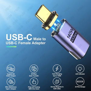 PD140W USB4.0 40Gbps Adaptador magnético <span class=keywords><strong>USB</strong></span> <span class=keywords><strong>C</strong></span> a tipo <span class=keywords><strong>C</strong></span> Cable convertidor magnético de carga rápida 8K @ 60Hz Adaptador <span class=keywords><strong>USB</strong></span> tipo <span class=keywords><strong>C</strong></span> - Product Image 6