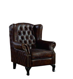 <span class=keywords><strong>Fauteuil</strong></span> à dossier haut en <span class=keywords><strong>cuir</strong></span> véritable, style loft industriel rétro, durable, pour salon - Product Image 2