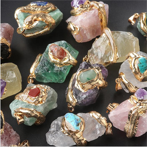 Cristales Curativos Naturales Irregulares de 20-40 mm, Piedra Grande en Bruto, Colgante Dorado para Mujeres y Hombres, Regalos Energéticos, Collar, Joyería - Product Image 5