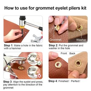 Multi-functional Gold/silver/bronze Mixed Washers, Including Installation and Punching Tools for Crafts Sewing Supplies BONA-QZ - Product Image 3