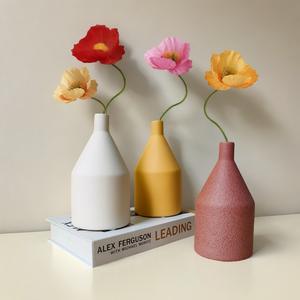 Vase givré couleur Morandi pour la maison, décoration nordique pour fleurs séchées, ornement artistique en résine époxy, personnalisable - Product Image 2