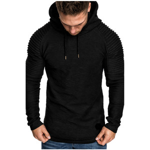 Sudadera <span class=keywords><strong>de</strong></span> manga raglán con volantes a rayas <span class=keywords><strong>de</strong></span> manga larga con <span class=keywords><strong>capucha</strong></span> <span class=keywords><strong>de</strong></span> color sólido <span class=keywords><strong>de</strong></span> otoño e invierno para hombres - Product Image 5