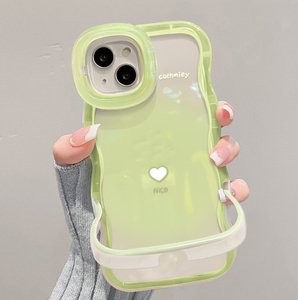 Coque de téléphone portable en TPU à bords ondulés avec double support invisible et motif cœur pour <span class=keywords><strong>iPhone</strong></span> 11 <span class=keywords><strong>12</strong></span> 13 14 15 16 17 Pro Max - Product Image 5
