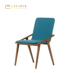 Modern Fabric Upholstered Wood Dining Chair for Dining Room Living Room Restaurant