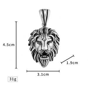 Collar de Cadena con Cabeza de León de Acero Inoxidable Unisex para Hombre, Colgante de Animal Estilo Hiphop Rock para Joyería de Fiesta Cristiana - Product Image 6