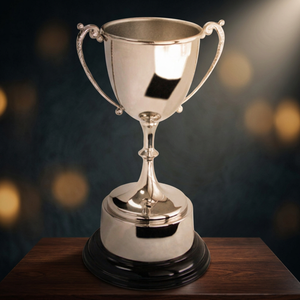 Copa de trofeos de latón niquelado, Base negra, elegante estilo náutico, Premio deportivo, decoración del hogar, logotipo personalizado, artesanía de Metal pulido - Product Image 3