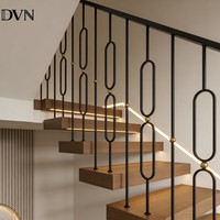 Balustres d'escalier en fer forgé de luxe DVN Modern Designs, ronds et ovales, avec boule en laiton, pour intérieur