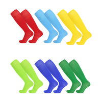Chaussettes de football personnalisées en sublimation intégrale, respirantes, séchage rapide, impression couleur, vente en gros, faible MOQ, OEM