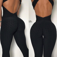 Combinaison de danse et de yoga sexy à dos ouvert pour femmes, vêtements de sport, col halter, fitness, spandex/nylon, respirant, séchage rapide