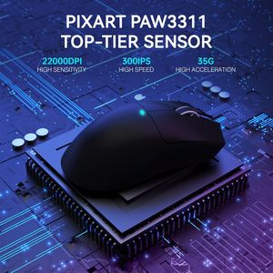 <span class=keywords><strong>Ratón</strong></span> para Juegos ATTACK SHARK X11 con Base de Carga Magnética, Sensor para Juegos PixArt PAW3311, Inalámbrico BT/2.4G/Con Cable, Ultraligero de 63 g - Product Image 5