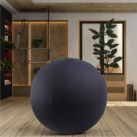 Ballon de yoga de bureau stabilisé avec poignée, housse de ballon de fitness en PVC de 65 cm