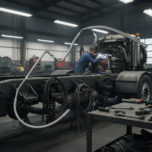 Pour camion modèle 370-420, référence OEM 5010558592, châssis en acier QSP Premium, tuyau interne en téflon aux deux extrémités, 100 cm, robuste, neuf - Product Image 3