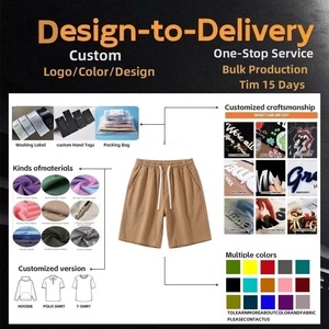 Pantalones cortos deportivos transpirables de verano a bajo precio con cordón ajustable y bolsillos laterales, pantalones cortos casuales de algodón color caqui personalizados para hombre. - Product Image 3