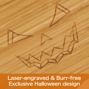 Planche à découper en bambou pour Halloween, écologique, avec gravure de citrouille Jack <span class=keywords><strong>O</strong></span>'Lantern, idéale pour servir en cuisine - Product Image 6