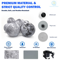 Boule de lune gonflable LED personnalisée géante, imprimée UV, lumineuse, pour la décoration d'événements en centre commercial, sur scène ou au plafond