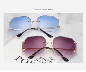 Gafas de Sol de Cristal Extra Grandes para Mujer, Estilo Retro, con Lentes Degradados Naranjas, Montura Espejo sin Marco, Protección UV400, 2019 - Product Image 3
