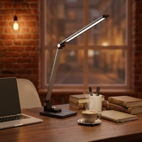 Lampe de bureau LED sans fil pliable rechargeable, à commande tactile, intensité réglable, flexible, simple, électrique, contemporaine, protectrice des yeux