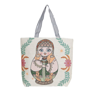 Bolso Tote de lona duradero grande y elegante con estampado personalizado para mujer, logotipo bordado a la moda para viajes de invierno y playa - Product Image 4