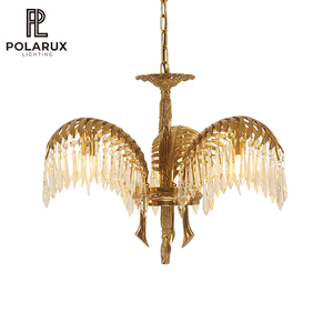 Lustre en cristal nordique, décoration artistique pour salon d'hôtel, forme <span class=keywords><strong>de</strong></span> <span class=keywords><strong>feuille</strong></span> en laiton doré, <span class=keywords><strong>luminaire</strong></span> en laiton, lustre en cristal en forme <span class=keywords><strong>de</strong></span> <span class=keywords><strong>feuille</strong></span> <span class=keywords><strong>de</strong></span> <span class=keywords><strong>palmier</strong></span> - Product Image 1