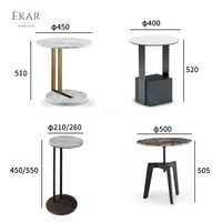 Ensemble de table d'angle à panneaux en marbre de luxe-Élégance intemporelle pour intérieurs modernes