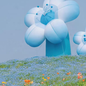 Activités de plein air printanières : Fleurs gonflables bleues et roses pour la <span class=keywords><strong>d</strong></span>écoration et les séances <span class=keywords><strong>photo</strong></span>. - Product Image 4