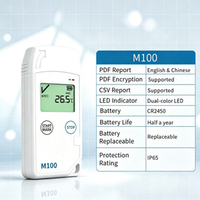 Registrador de Datos de Temperatura USB M100 Multiusos Personalizado con Pantalla LCD, Resolución de 0.1°C, Rango de -30~70°C, Informe en PDF, Soporte OEM/ODM
