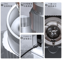 Moulin à café électrique domestique avec moulin en acier inoxydable 420 et dispositif de broyage en alliage d'aluminium CNC pour expresso