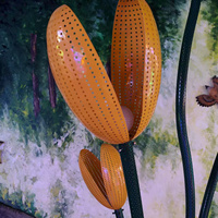 Lumière LED solaire à thème paysager en forme de fleur personnalisée, IP65, 12V, 70W, 260 cm, pour intérieur, extérieur, place, parc, pelouse
