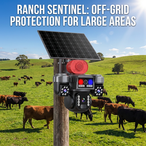 Yahong 8W Solar Security Camera Triple Lens 3-Screen 4G WIFI <strong>Wireless</strong> <strong>CCTV</strong> 8-Battery AI PIR Humanoid Detection for Farm Ranch - Product Image 3