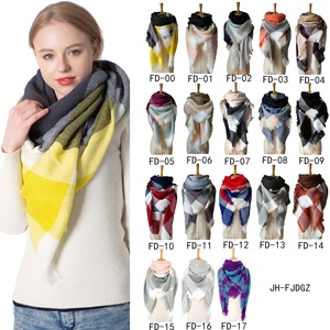 Écharpe d'hiver pour femmes, écharpes en cachemire chaudes à carreaux, châles <span class=keywords><strong>et</strong></span> enveloppes, bandana pour le cou, foulard, pashmina - Product Image 3