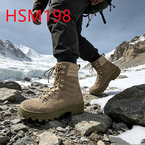 Bottes de combat HY, entraînement pratique, haute imperméabilité, semelle plateforme 9 pouces, en cuir suédé intégral, équipement tactique, modèle HSM198 - Product Image 1