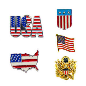 Spilla da Bavero Commemorativa Personalizzata con Marchio All'ingrosso - Distintivo 3D Aquila con Ali USA in Lega di Zinco Placcato Oro e Argento - Product Image 2