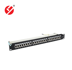 LIYUAN LY-PP6A-17 STP Patch Panel 24 Porte 1U 19 Pollici 110 Dual IDC Cat6A Krone Schermato Componenti per Reti e Telecomunicazioni - Product Image 1