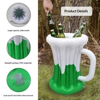Seau à glace gonflable en PVC écologique, forme hexagonale, sans électricité, pour usage intérieur/extérieur, pour boissons et bières