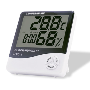Digital <b>Thermometer</b> Hygrometer HTC-1 Indoor Temperature Humidity Monitor With Clock And Memory Function For Home Use - Product Image 3