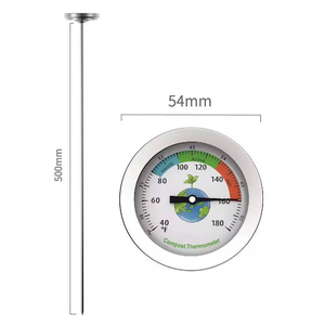 Thermomètre de sol pour compost, à longue sonde, en acier inoxydable, à cadran bimétallique, pour usage domestique - Product Image 2