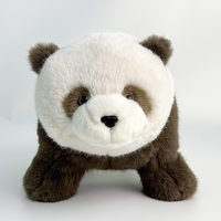Vente en gros de peluche unique pour bébé panda brun en peluche Panda réaliste en peluche pour cadeaux, décoration, éducation et confort