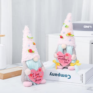 Hot Sale Custom ized Happy Muttertag Dekorationen Geschenke Plüsch Rosa Muttertag Gnome Mit Herz - Product Image 2