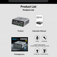 Chargeur de bureau GaN 100W multi-ports, station de charge rapide PD, câble rétractable pour ordinateur portable, téléphone, tablette