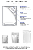 Sachet Doypack en aluminium alimentaire RCPP haute température 121°C pour l'emballage de produits alimentaires prêts à consommer et de produits de santé