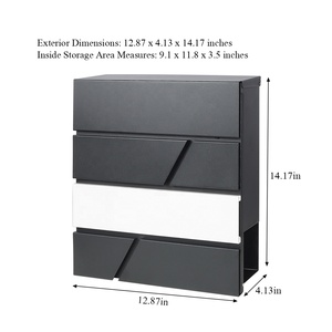 Nhà Ở Chịu Thời Tiết Hộp Bưu Điện Bằng Kim Loại Hộp Thư Tùy Chỉnh Có Khe Đựng Báo - Product Image 2