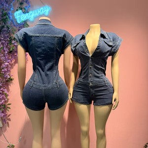 Jeans da Donna Casual a Vita Alta Elasticizzati, Tute in <span class=keywords><strong>Denim</strong></span> per Allenamento, Jumpsuit in <span class=keywords><strong>Denim</strong></span> Cargo Aderenti per Donne - Product Image 2