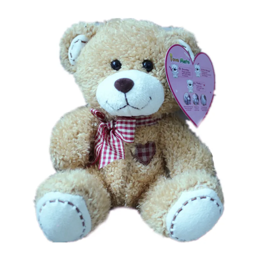 Peluches Op Maat Knuffel Pluche Dier Bruine Beer 20Cm Knuffelige Teddybeer Met Sjaal Knuffel