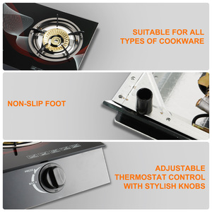 WinningStar Gas Hob ST-9668 Black Dual Burner 21 In Knob Control Liquefied Gas <b>Stove</b> - Product Image 4