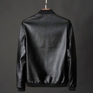 Giacca in Pelle da Uomo con Colletto Rialzato, Giacca da Motociclista, Cappotto in Pelle Bomber, Tendenza Moda, <span class=keywords><strong>Abbigliamento</strong></span> Invernale in Pelle Personalizzato - Product Image 6