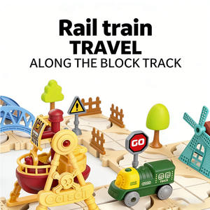 EPT56 PCS Ensemble de blocs de construction DIY, circuit de train, labyrinthe, parc d'attractions, jouet interactif pour tout-petits, garçons et filles - Product Image 2