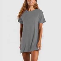 Personnalisé décontracté été pas cher en plein air femmes t-shirt club dames robe unie couleur nuit porter des robes amples de grande taille