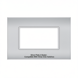 Plaque argentée 4 places compatible avec les interrupteurs Vimar Arke - Product Image 2